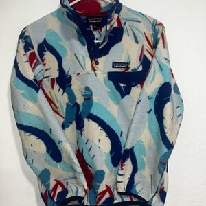 PATAGONIA  SYNCHILLA SNAP-T PULLOVER FLEECE JACKET  HAWAIIAN FLORAL WOMEN XS